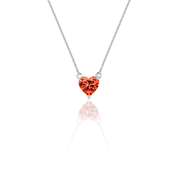 Amore Mini Solitaire Necklace – Orange Padparadscha Sapphire