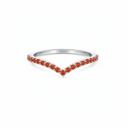 Linea V Demi Ring – Orange Padparadscha Sapphire