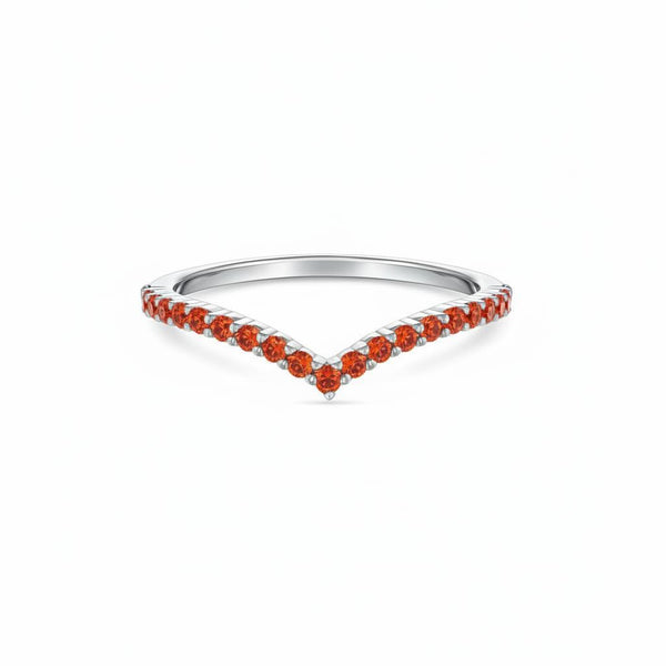 Linea V Demi Ring – Orange Padparadscha Sapphire