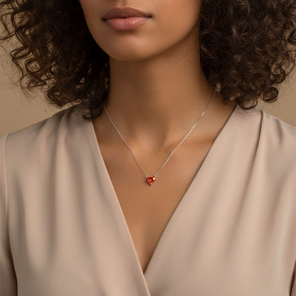 Amore Solitaire Necklace – Orange Padparadscha Sapphire