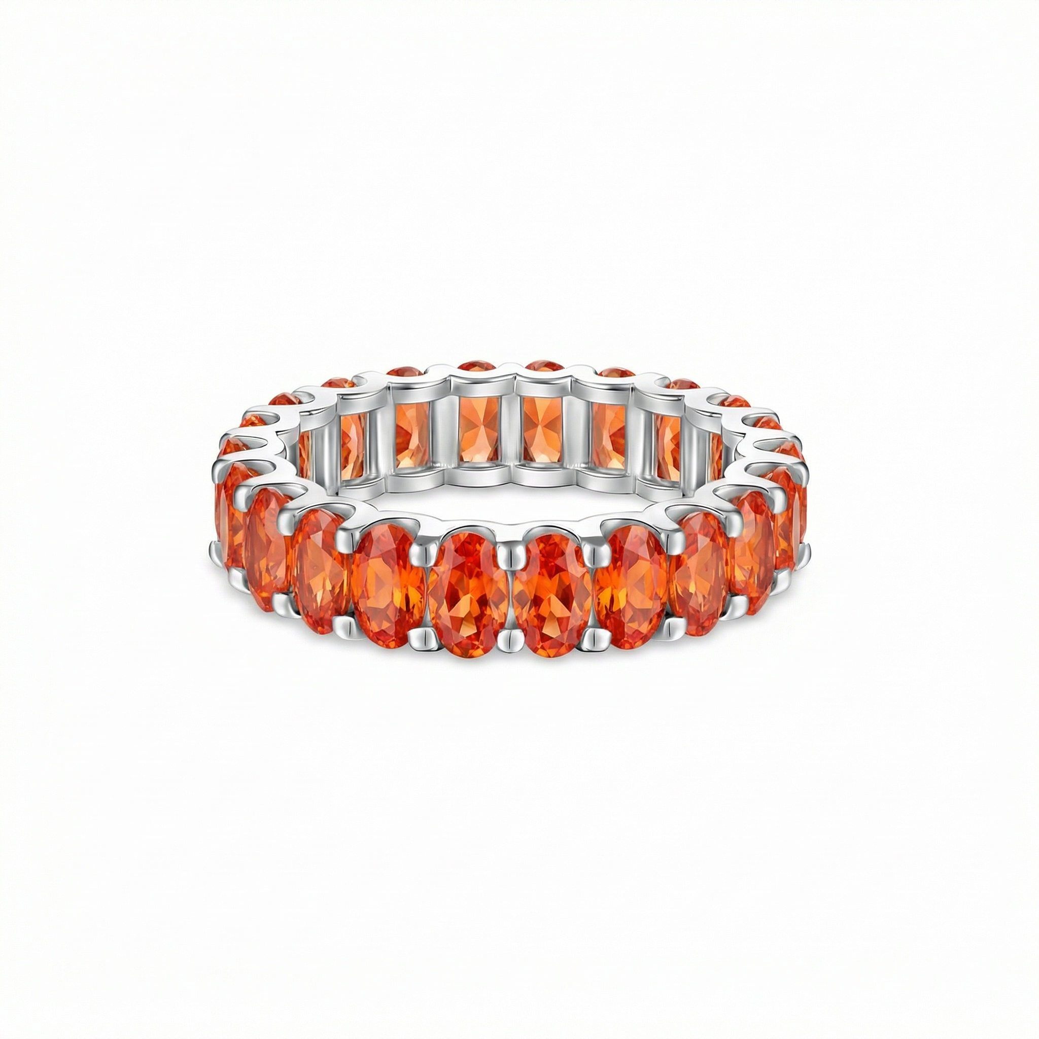 Velara Eternity Ring – Orange Padparadscha Sapphire