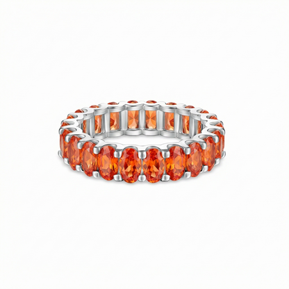 Velara Eternity Ring – Orange Padparadscha Sapphire