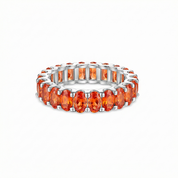Velara Eternity Ring – Orange Padparadscha Sapphire
