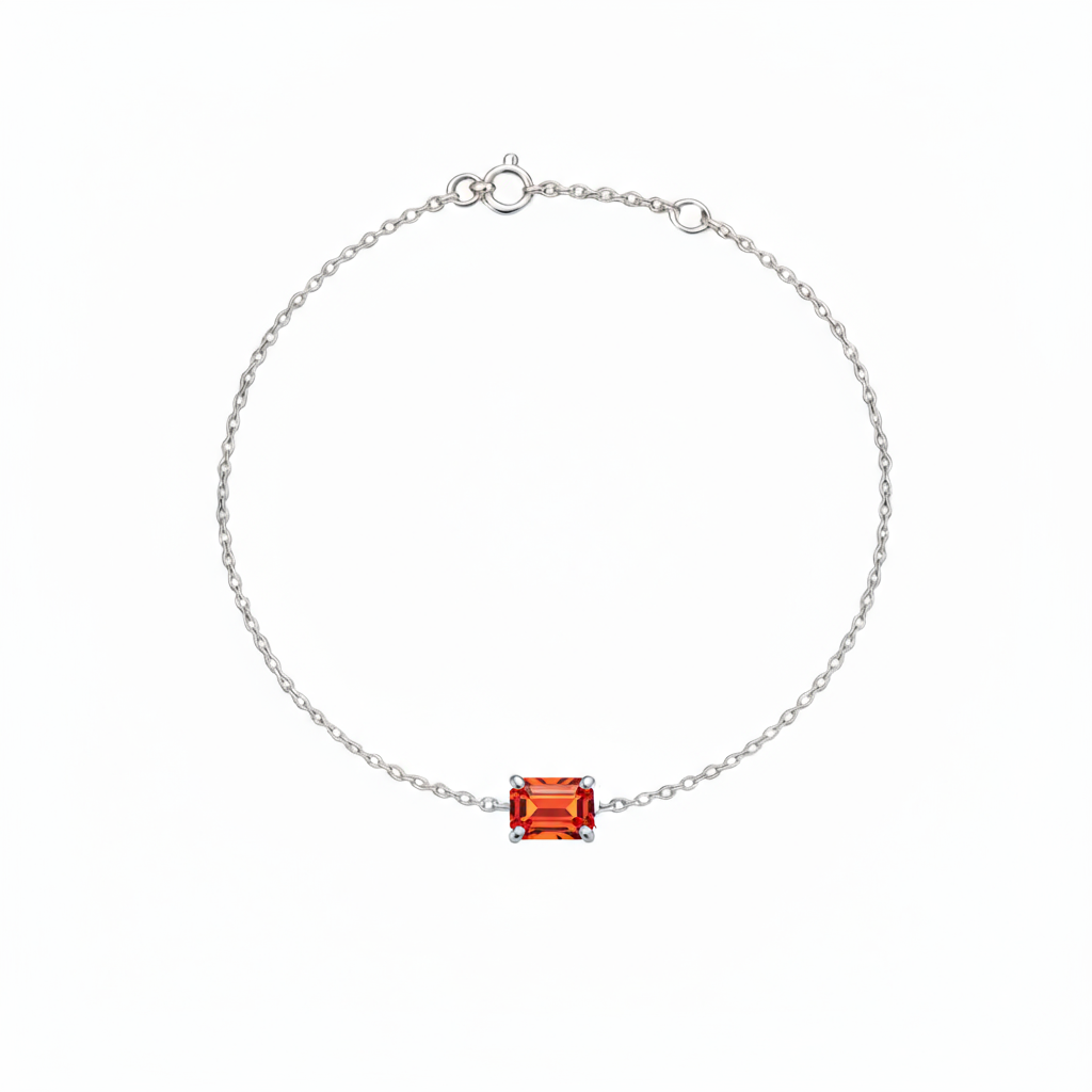 Nexus Solitaire Bracelet – Orange Padparadscha Sapphire