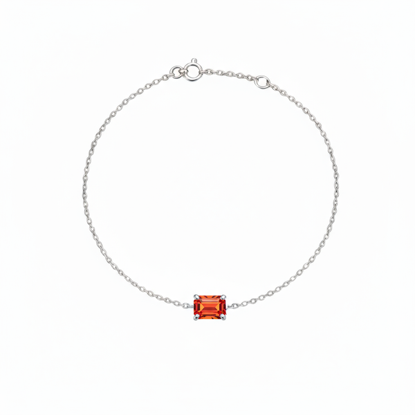 Nexus Solitaire Bracelet – Orange Padparadscha Sapphire
