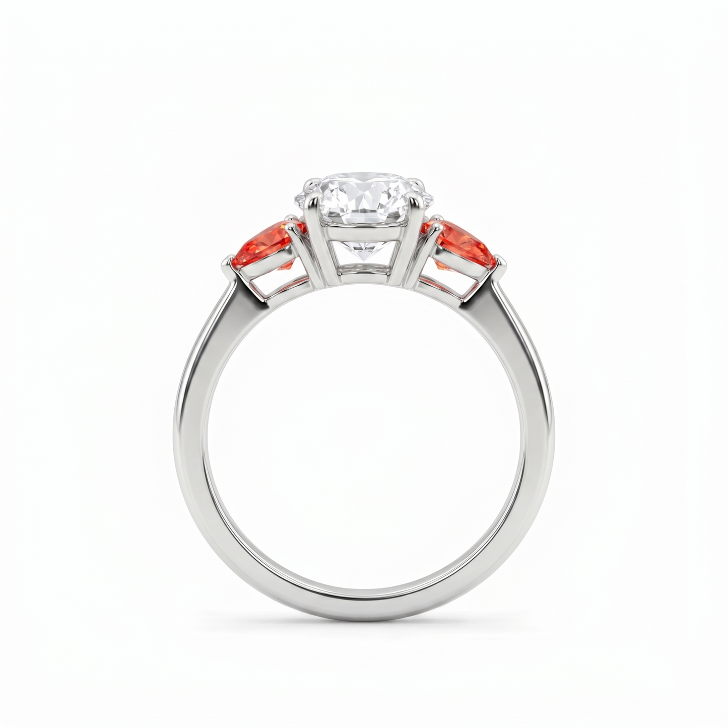Juno Trio Ring – Orange Padparadscha Sapphire