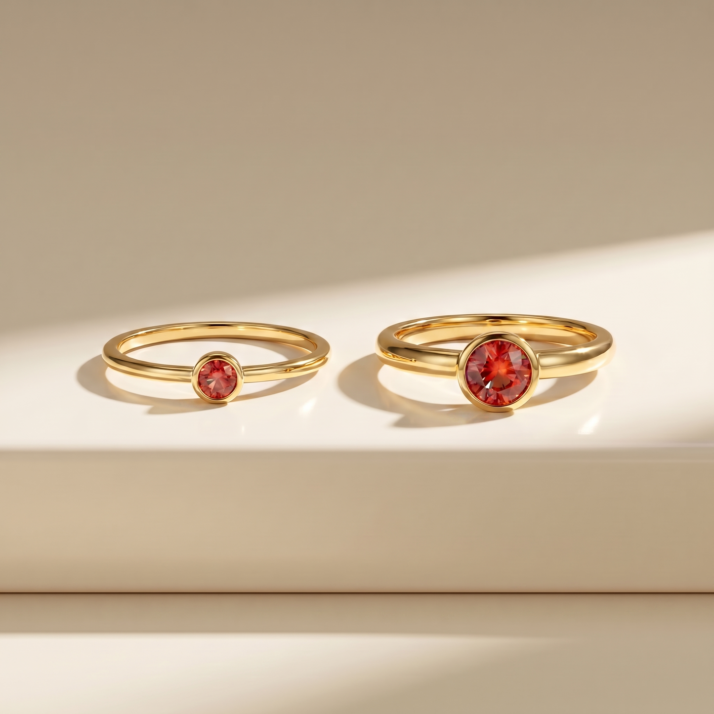 Forma Solitaire Ring – Orange Padparadscha Sapphire