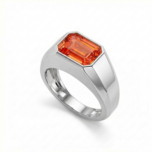 Nexus Signet Ring – Orange Padparadscha Sapphire