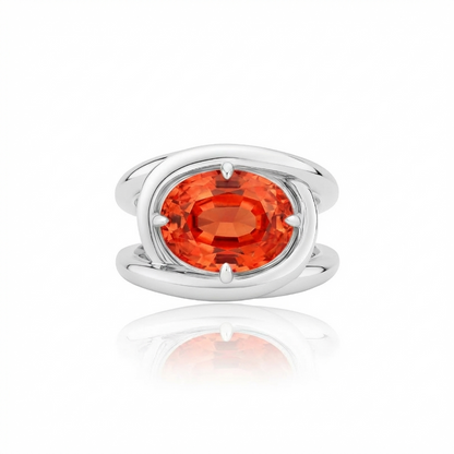 Velara Twist Ring – Orange Padparadscha Sapphire