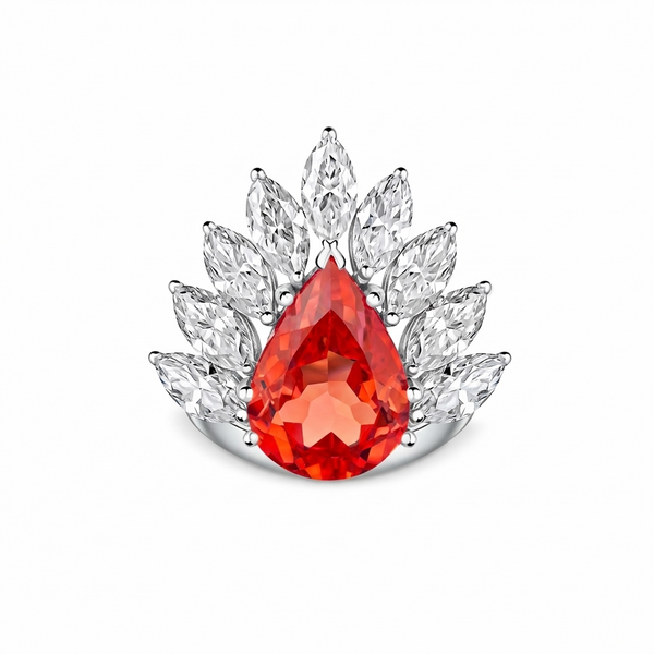 Nova Pavone Ring – Orange Padparadscha Sapphire