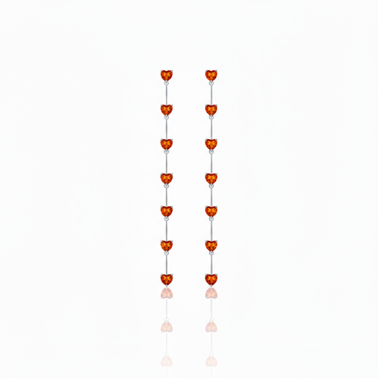 Amore Long Drop Earrings – Orange Padparadscha Sapphire