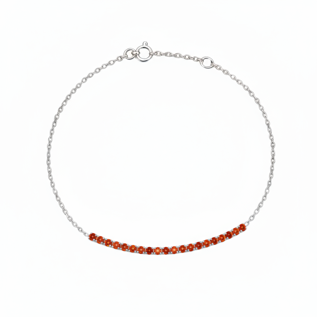 Juno Half Tennis Bracelet – Orange Padparadscha Sapphire