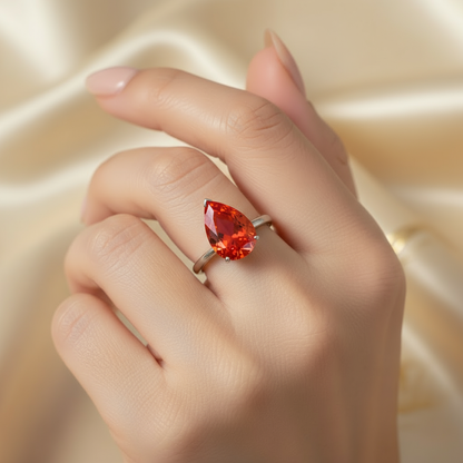 Nova Bold Solitaire Ring – Orange Padparadscha Sapphire