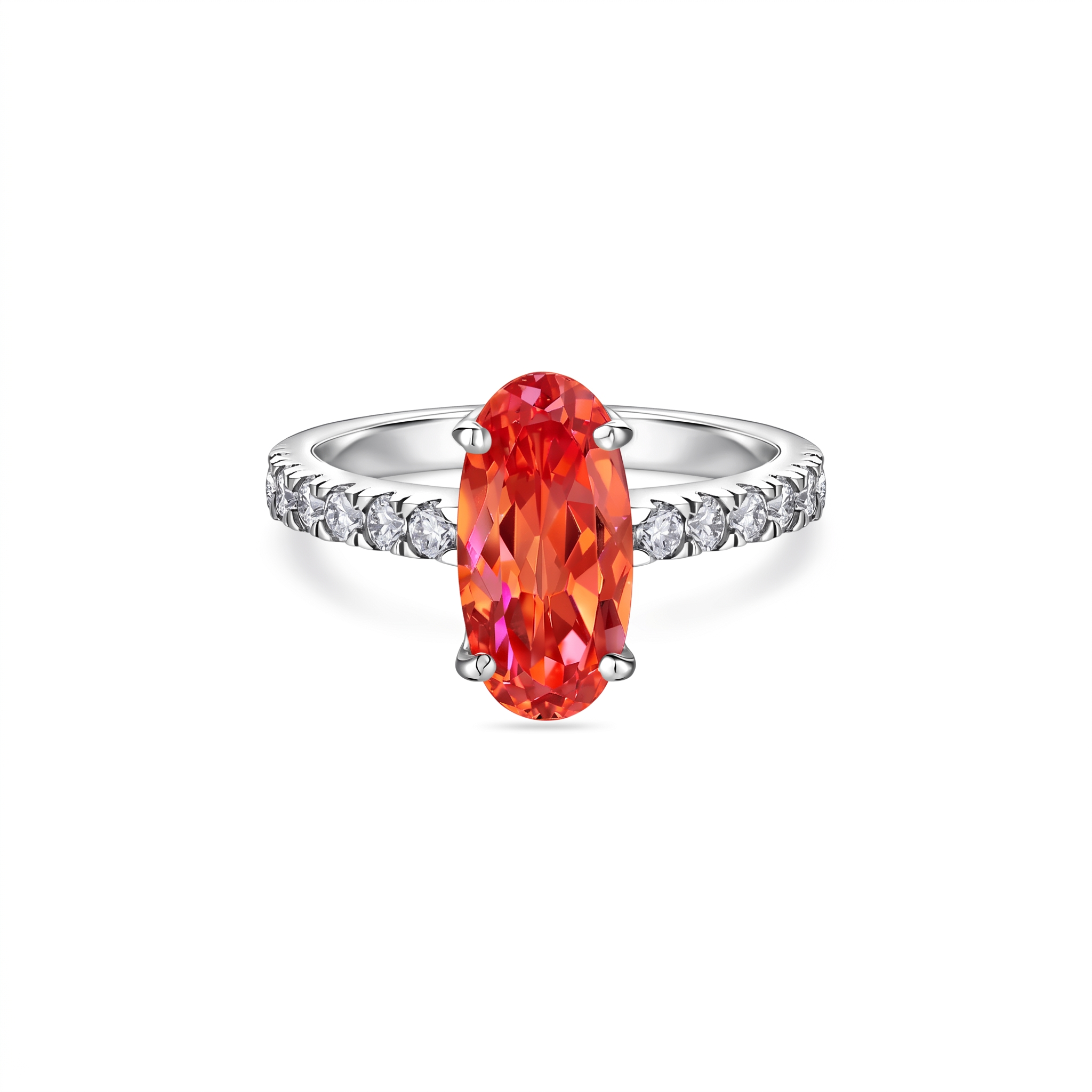 Velara Axis Ring – Orange Padparadscha Sapphire