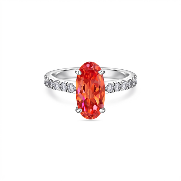 Velara Axis Ring – Orange Padparadscha Sapphire