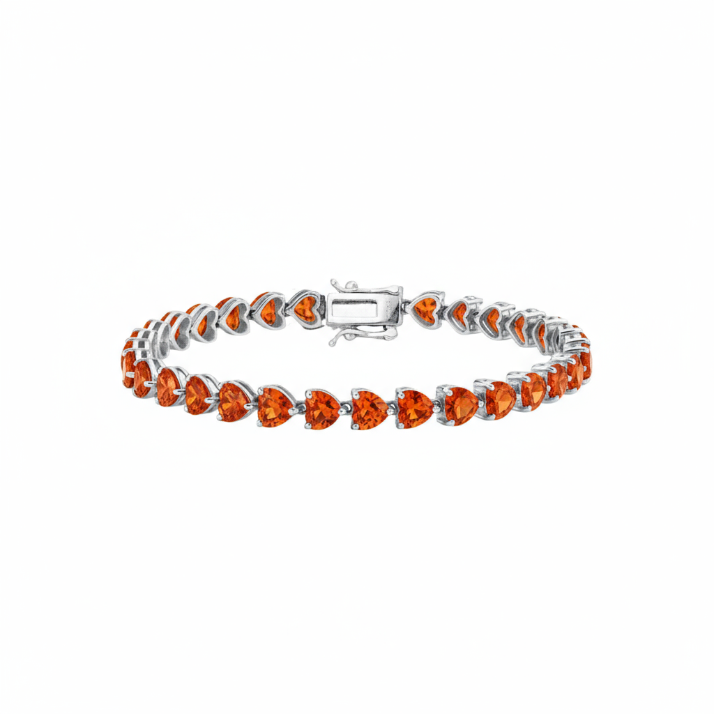 Amore Tennis Bracelet – Orange Padparadscha Sapphire