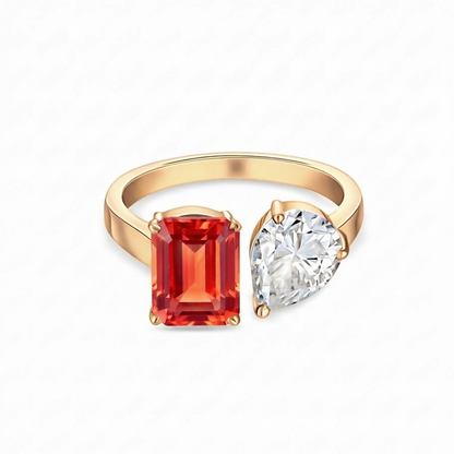 Nova Toi & Moi Ring – Orange Padparadscha Sapphire