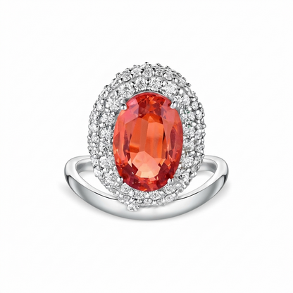 Velara Crest Ring – Orange Padparadscha Sapphire