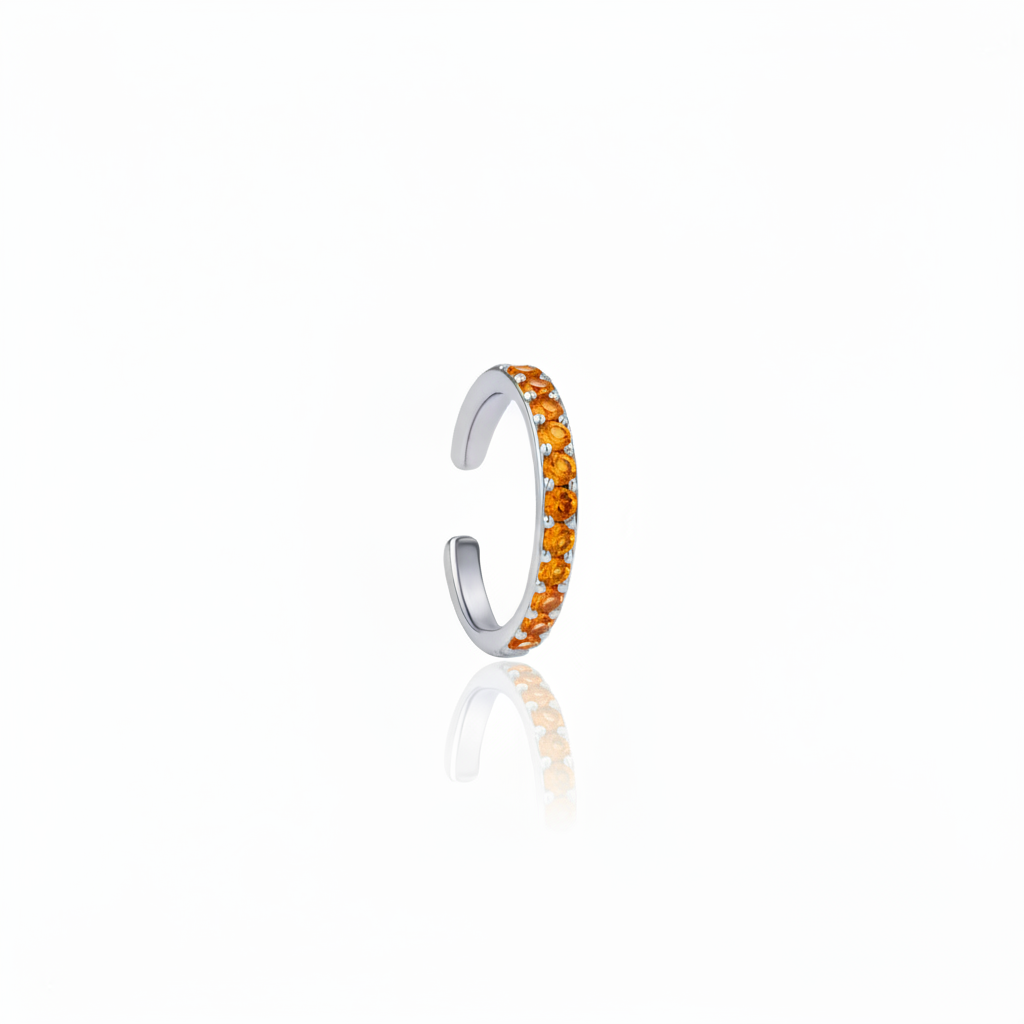 Linea Midi Ear Cuff – Orange Padparadscha Sapphire