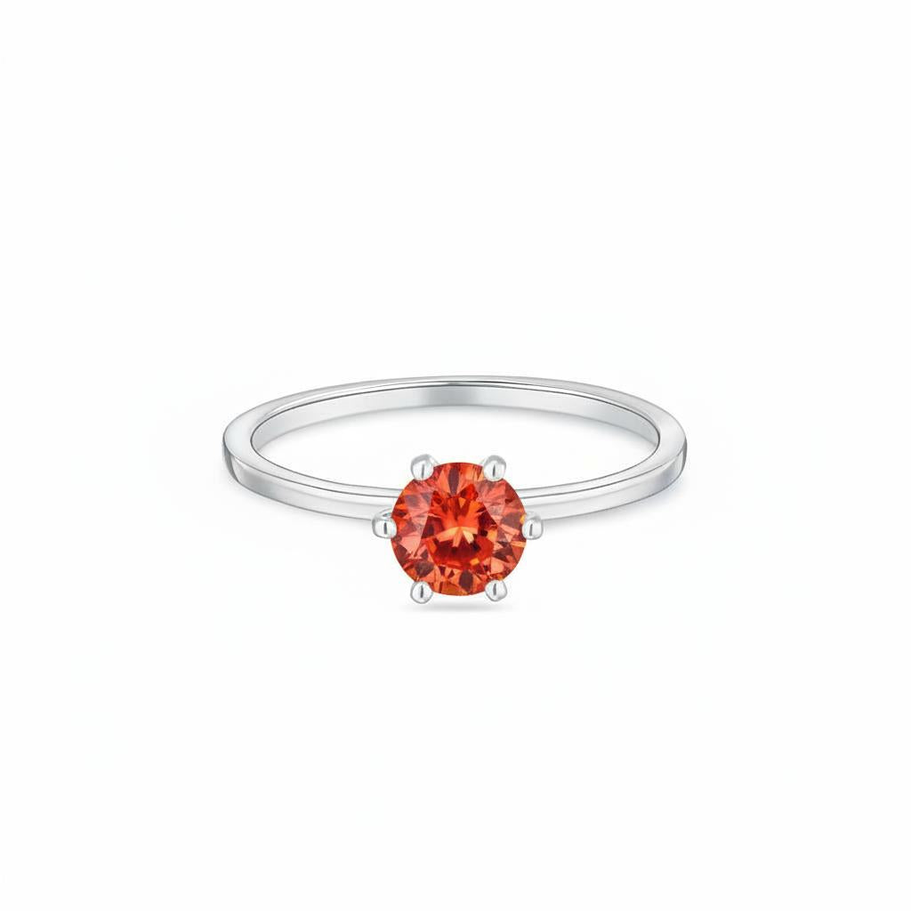 Juno Solitaire Ring – Orange Padparadscha Sapphire