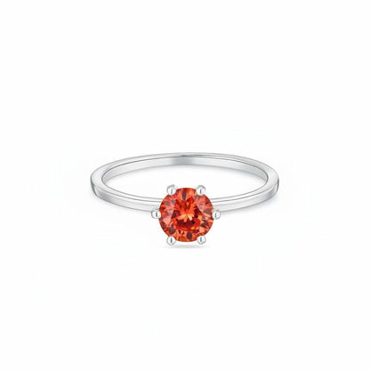 Juno Solitaire Ring – Orange Padparadscha Sapphire