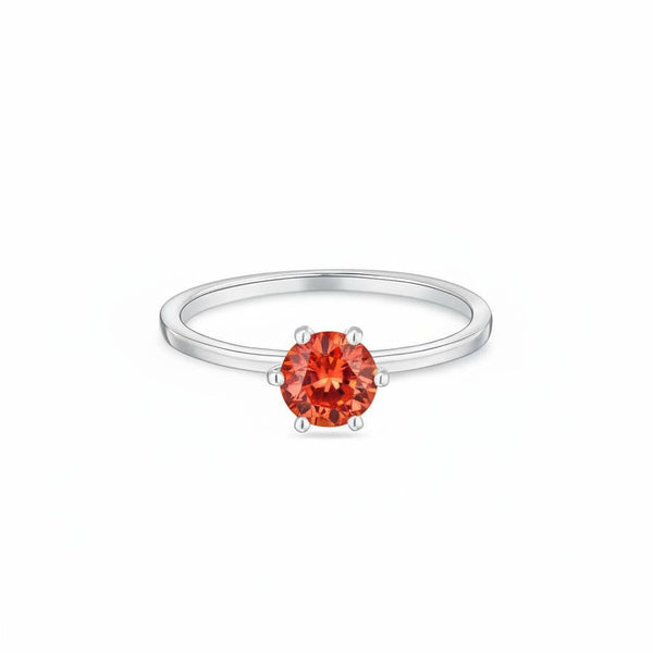 Juno Solitaire Ring – Orange Padparadscha Sapphire