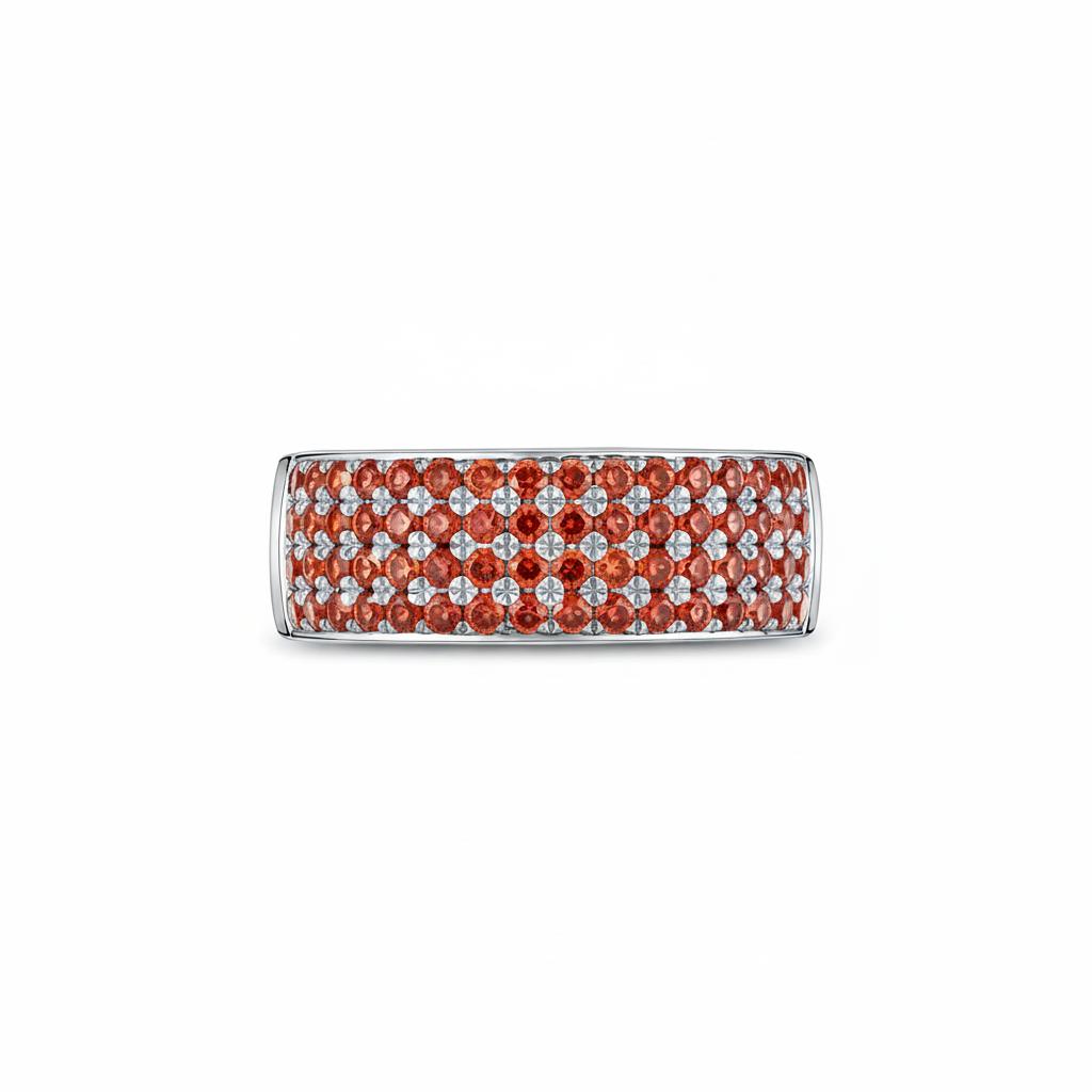 Linea Bold Band Ring – Orange Padparadscha Sapphire