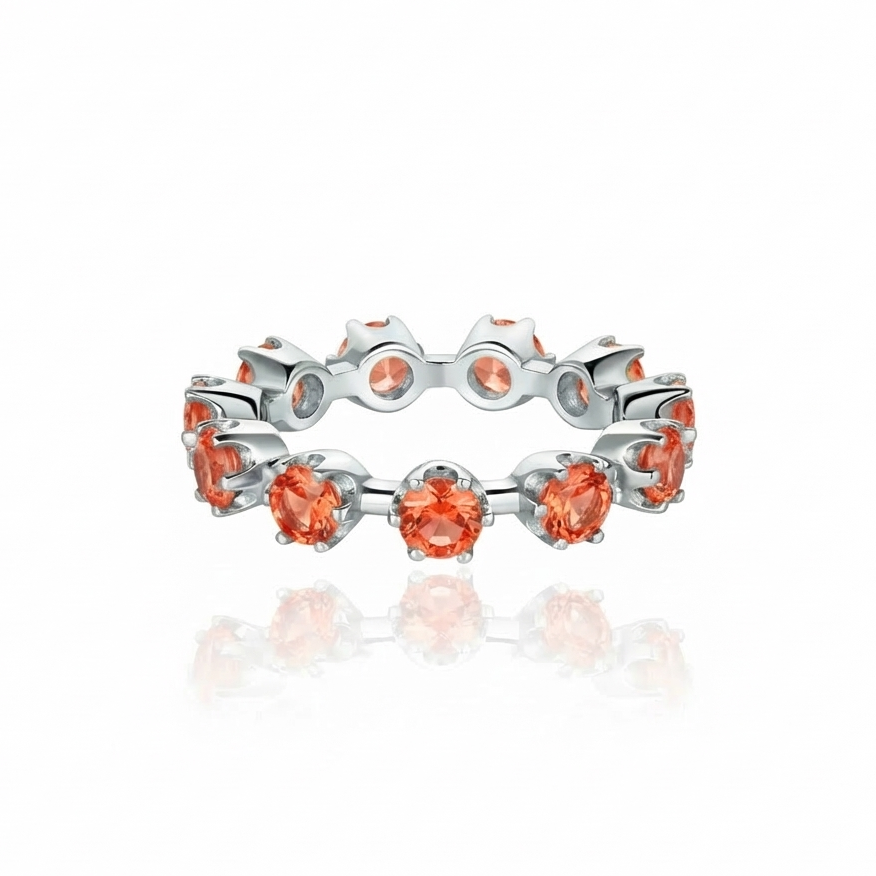 Linea Maxi Station Ring – Orange Padparadscha Sapphire