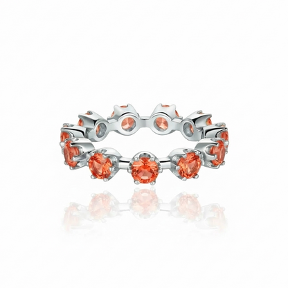 Linea Maxi Station Ring – Orange Padparadscha Sapphire