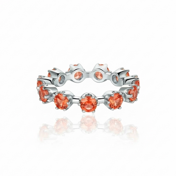 Linea Maxi Station Ring – Orange Padparadscha Sapphire