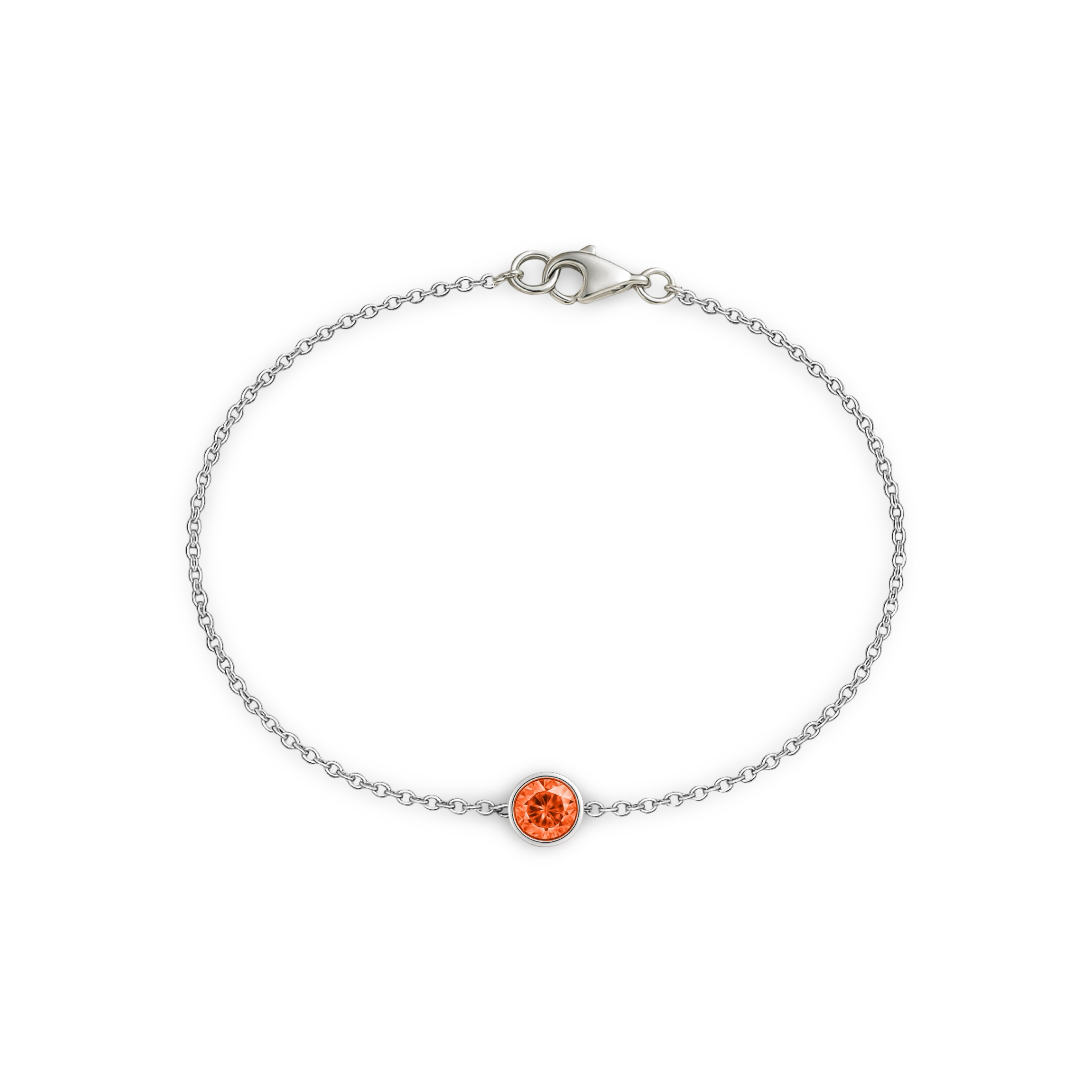 Forma Solitaire Bracelet – Orange Padparadscha Sapphire