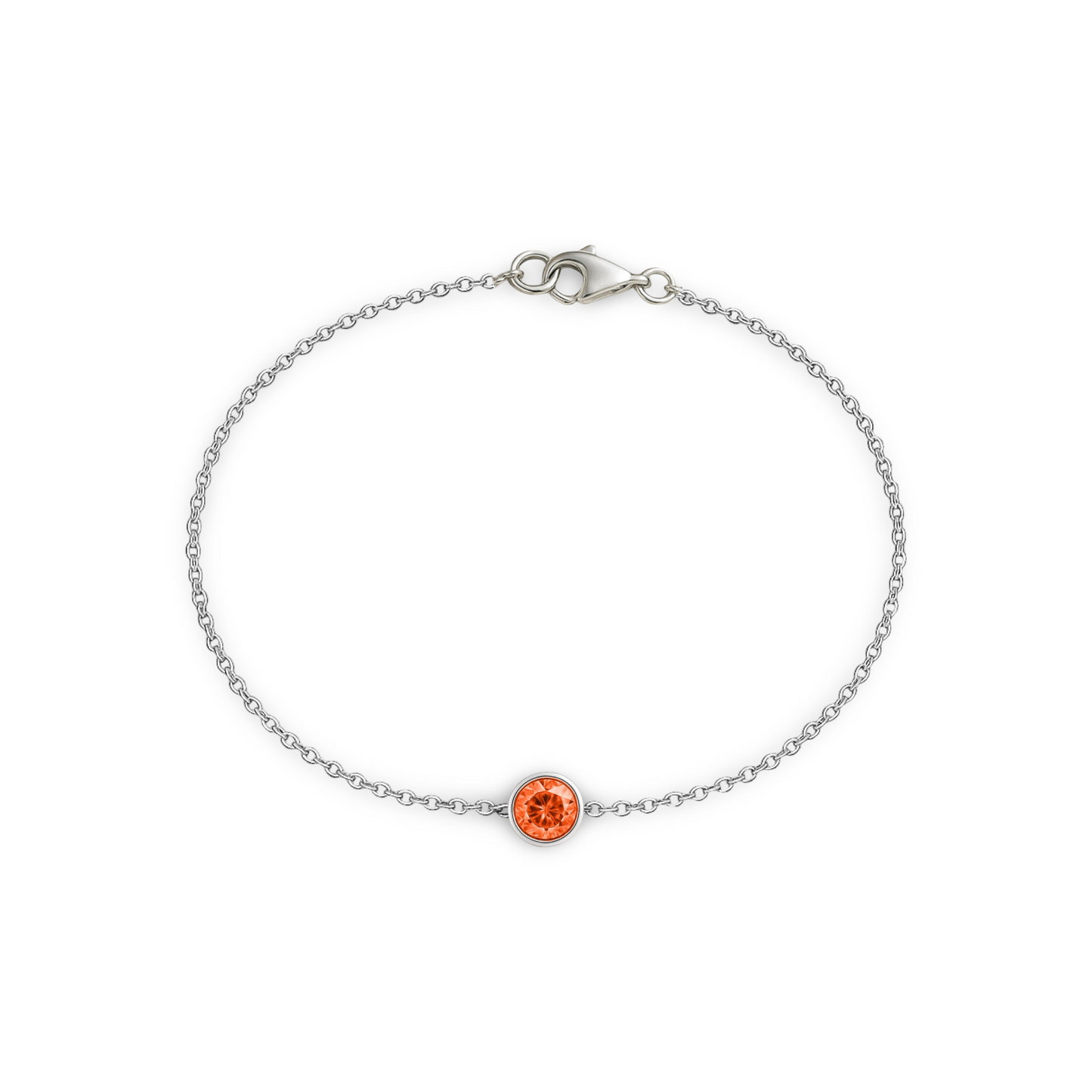Forma Solitaire Bracelet – Orange Padparadscha Sapphire