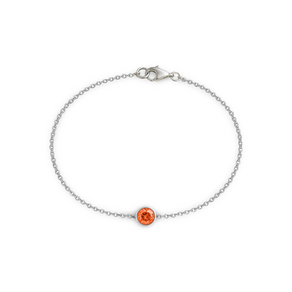 Forma Solitaire Bracelet – Orange Padparadscha Sapphire
