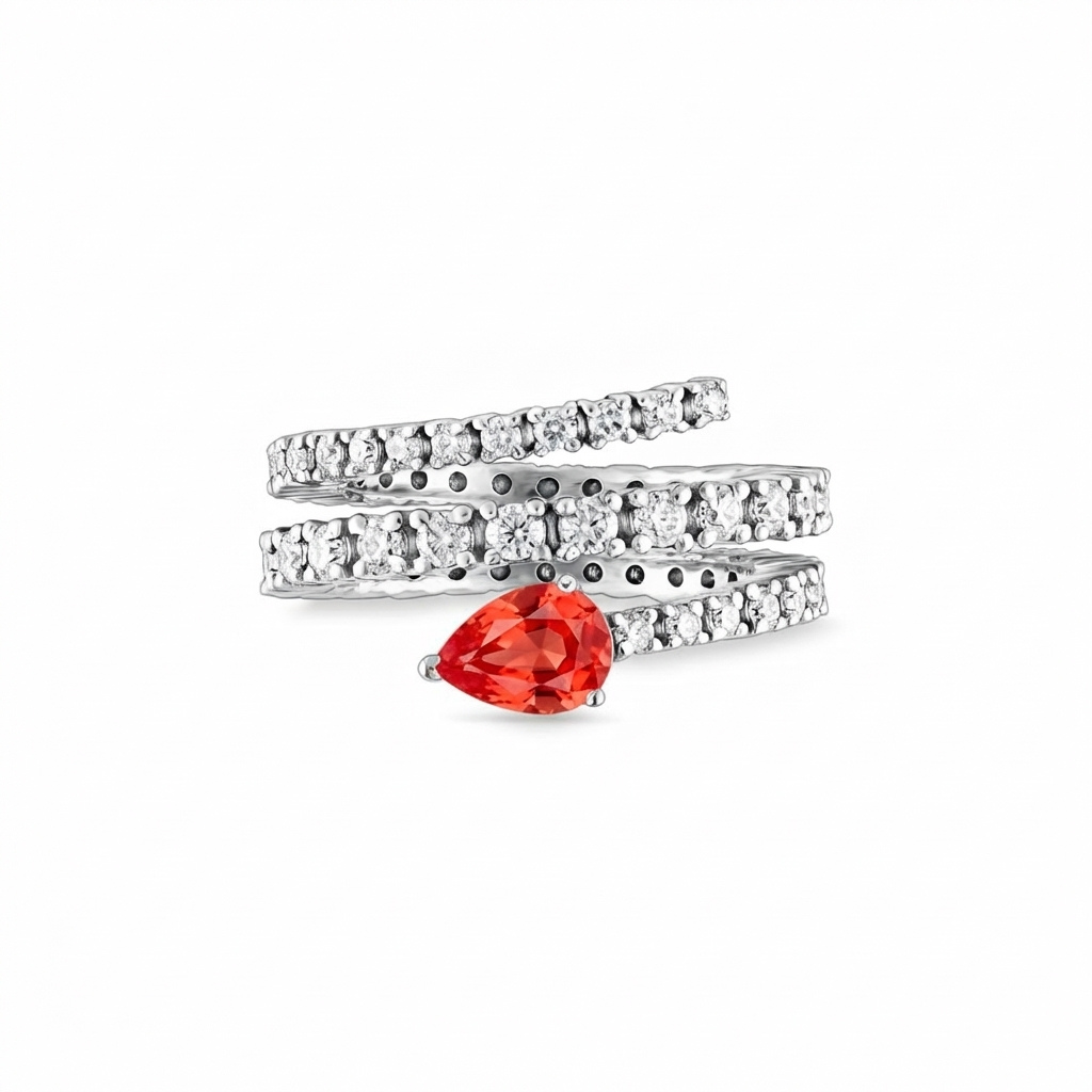 Nova Serpent Ring – Orange Padparadscha Sapphire