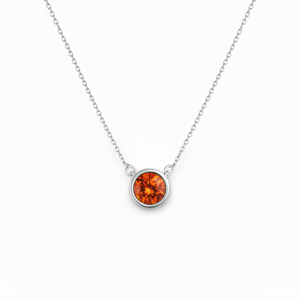 Forma Solitaire Necklace – Orange Padparadscha Sapphire