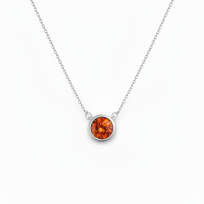 Forma Solitaire Necklace – Orange Padparadscha Sapphire