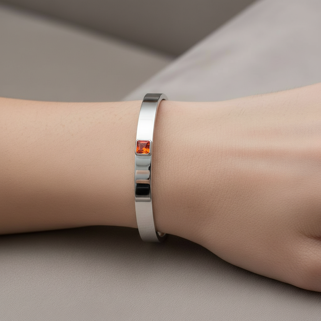 Aria Uno Elemental Bangle – Orange Padparadscha Sapphire