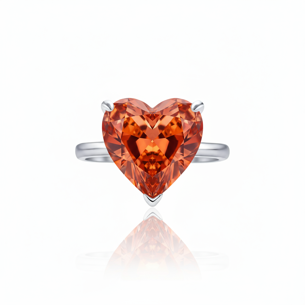 Amore Bold Solitaire Ring – Orange Padparadscha Sapphire