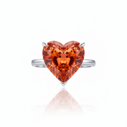 Amore Bold Solitaire Ring – Orange Padparadscha Sapphire