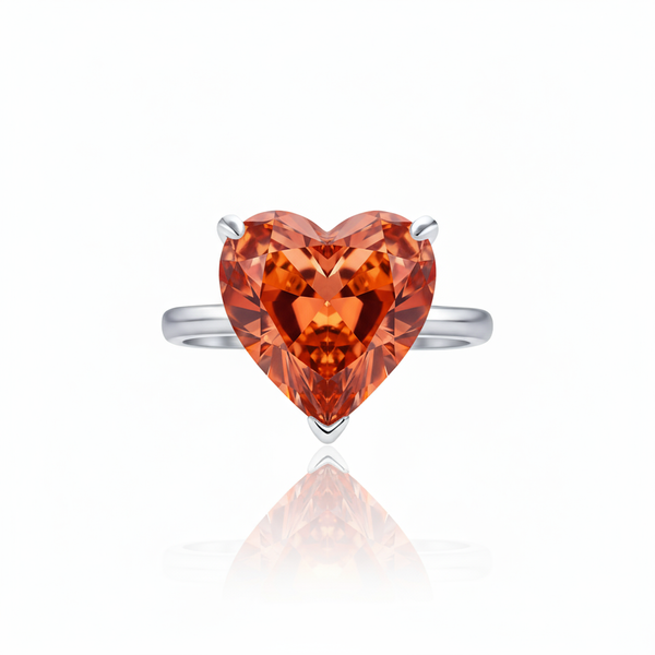 Amore Bold Solitaire Ring – Orange Padparadscha Sapphire