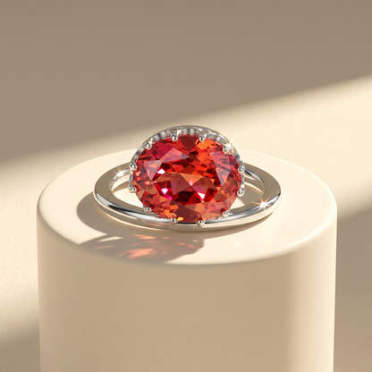 Velara Satellite Ring – Orange Padparadscha Sapphire