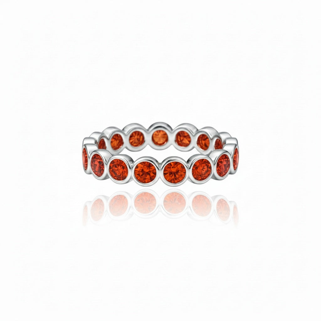 Forma Eternity Ring – Orange Padparadscha Sapphire