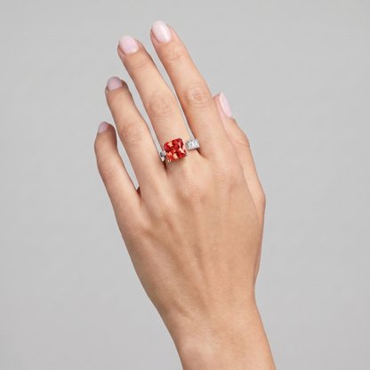 Aria Princess Open Ring – Orange Padparadscha Sapphire