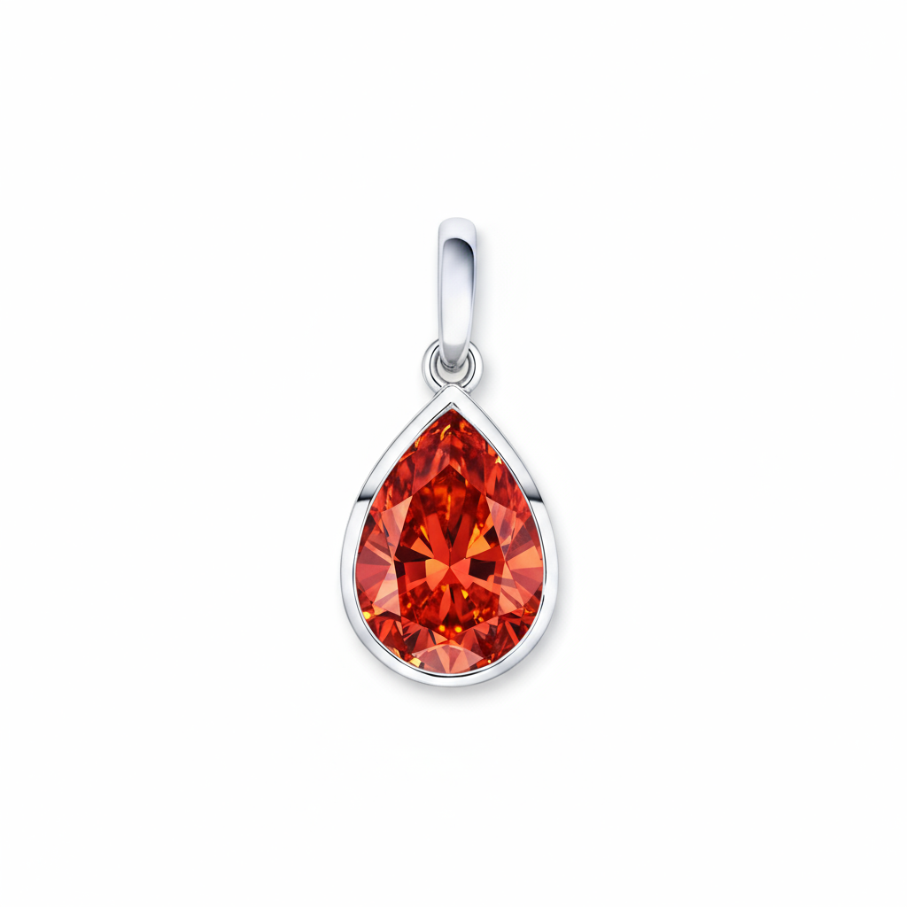 Nova Bold Solitaire Pendant – Orange Padparadscha Sapphire