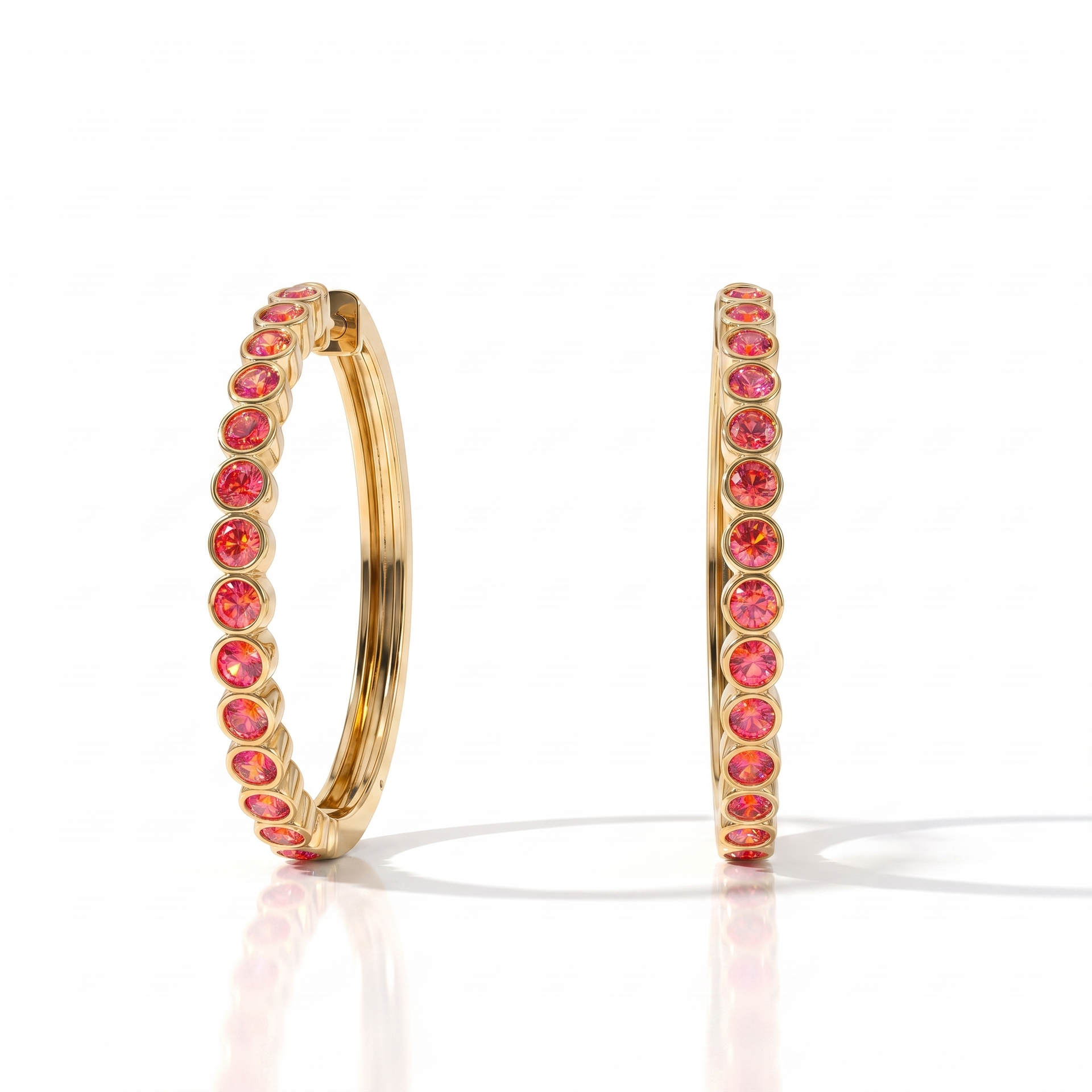 Forma Grande Hoop Earrings – Orange Padparadscha Sapphire
