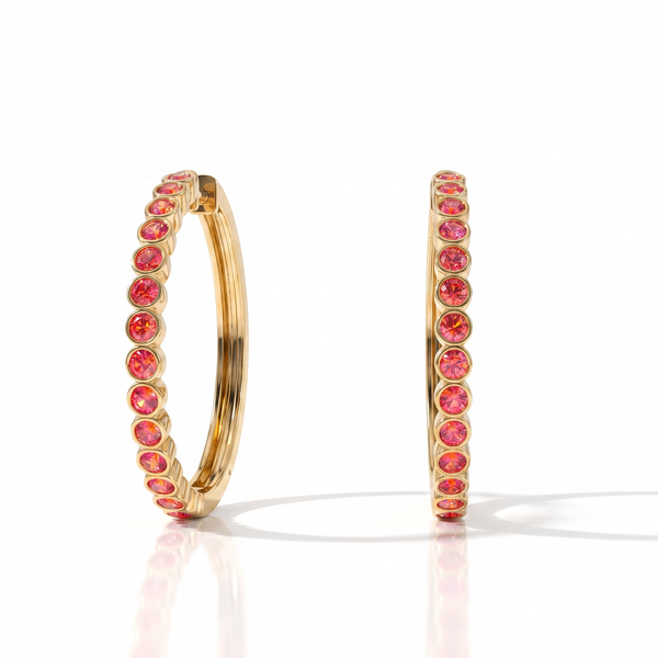 Forma Grande Hoop Earrings – Orange Padparadscha Sapphire