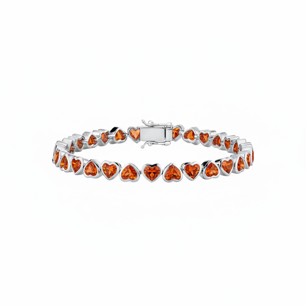 Amore Frame Tennis Bracelet – Orange Padparadscha Sapphire