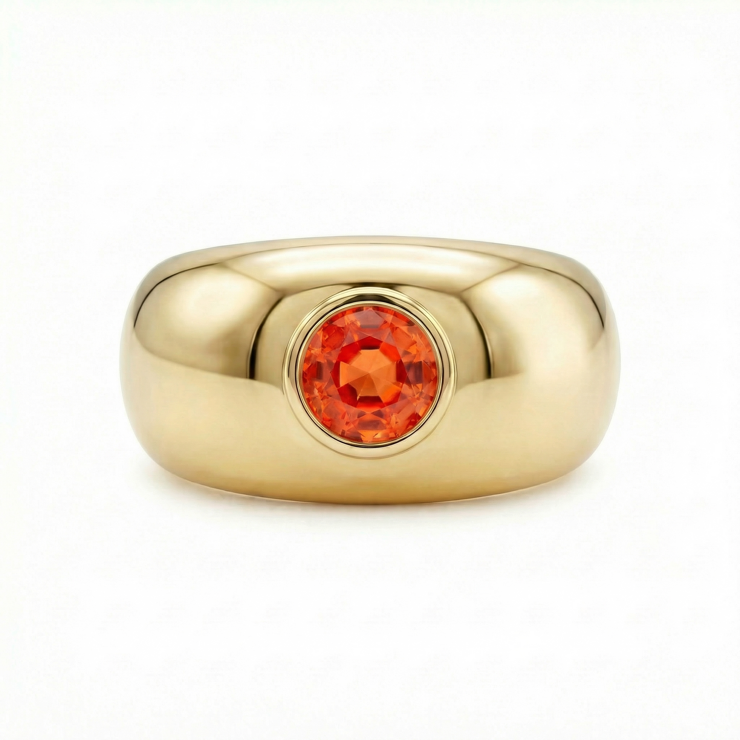 Forma Signet Ring – Orange Padparadscha Sapphire