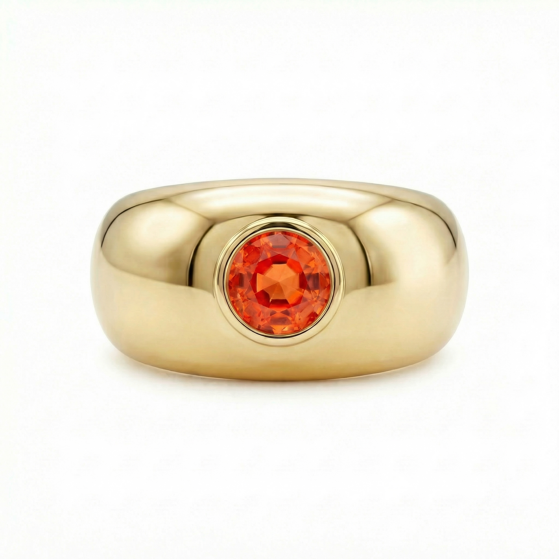 Forma Signet Ring – Orange Padparadscha Sapphire