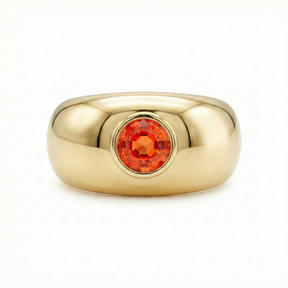 Forma Signet Ring – Orange Padparadscha Sapphire